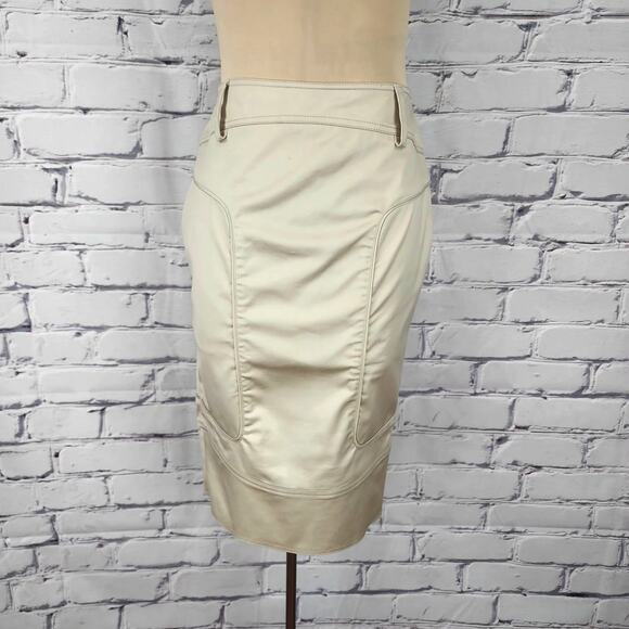 Gucci Pencil Skirt Womens S Beige Corpcore Luxury Classic Designer Professional - Picture 1 of 10